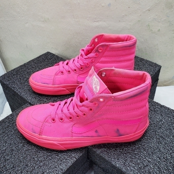 Vans Old Skool Hi Top Pink Sneakers Women's 7 Men 5.5 Shoes - Picture 14 of 14